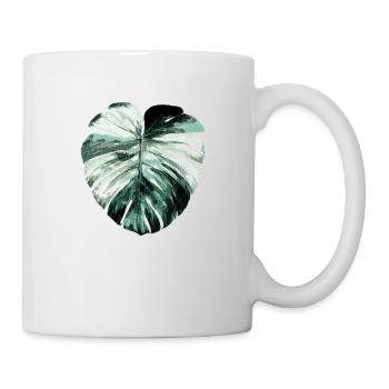 Monstera albo variegata in Petrol - Tasse - Weiß - Rechts