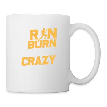 I Run To Burn Of The Crazy Running Marathon Trail - Mug - white - Right