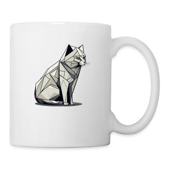 Minimalistic Cat Minimalist Cat Geometric Cat - Mug - white - Right