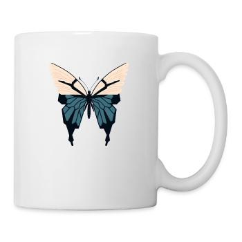 Minimalistischer Schmetterling Einfacher Schmetterling Minimalistisch - Tasse - Weiß - Rechts