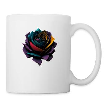 Geometrische Rose - Tasse - Weiß - Rechts