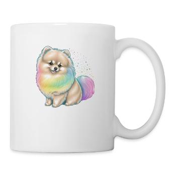 Spitz miniature de Poméranie Arc-en-ciel - Mug blanc - blanc - Droite