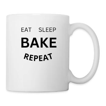 Manger dormir cuire répéter - Mug blanc - blanc - Droite