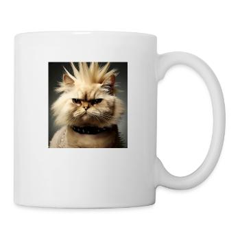 Persian cat Negan as a punk - Mug - white - Right