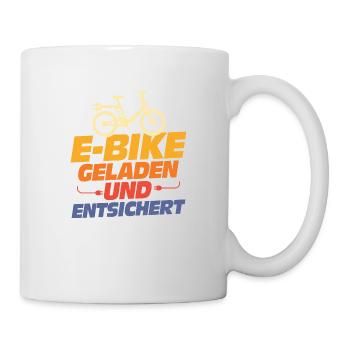 E-Bike Geladen und Entsichert EBike Elektrofahrrad - Tasse - Weiß - Rechts