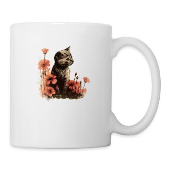 Katze Katzenliebhaber Katzenhalter Geschenkidee - Tasse - Weiß - Rechts