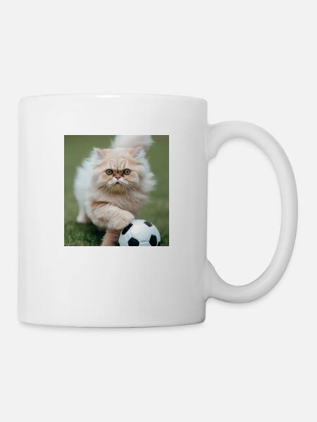 Persian Cat Negan game Soccer - Mug - white