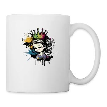 Prinzessin Graffiti Farbtropfen - Tasse - Weiß - Rechts