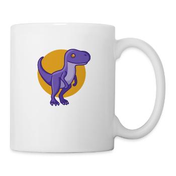 Cute Velociraptor, Dino, Dinosaur - Mug - white - Right