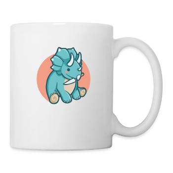 Spencer der Triceratops, Dino, Dinosaurier - Tasse - Weiß - Rechts