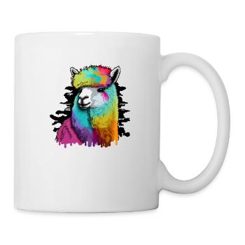 Alpaca Llama Head Rainbow Urban - Mug - white - Right