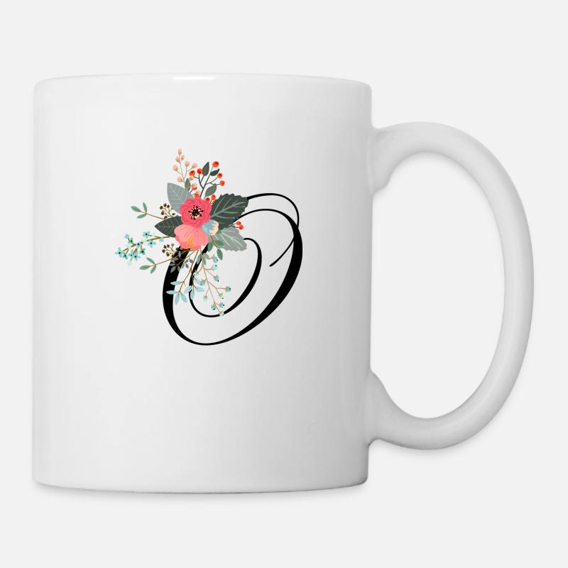 Brief o blumig - Tasse - Weiß