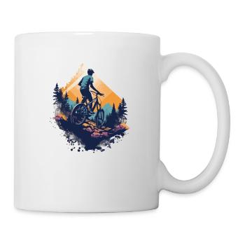 Mountain biking in the mountains - Mug - white - Right