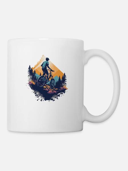VTT en montagne - Mug blanc - blanc