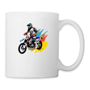 Moto cross Andréa - Mug blanc - blanc - Droite