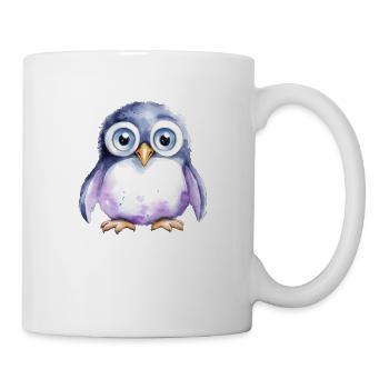 Pinguin Wasserfarben Zeichnung - Tasse - Weiß - Rechts