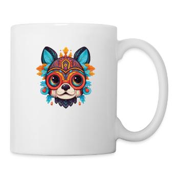 Colorful Furry French Bulldog - Mug blanc - blanc - Droite