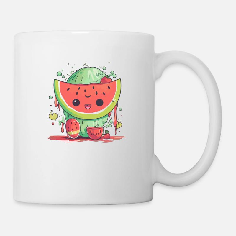 Wassermelone kawaii ella - Tasse - Weiß