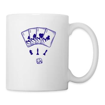 boardgame chess backgammon game night - Tasse - Weiß - Rechts