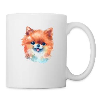 Dessin à l’aquarelle miniature de Spitz - Mug blanc - blanc - Droite