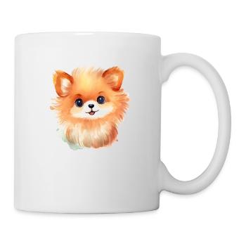Dessin à l’aquarelle miniature de Spitz - Mug blanc - blanc - Droite