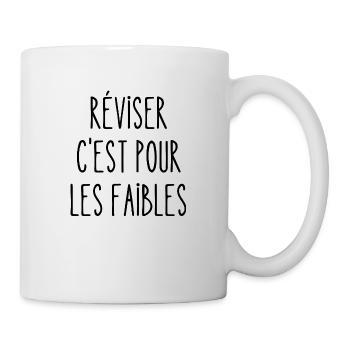 réviser c'est pour les faibles - Mug blanc - blanc - Droite