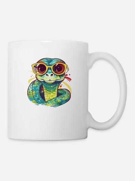 Sna die Brillenschlange - Tasse - Weiß