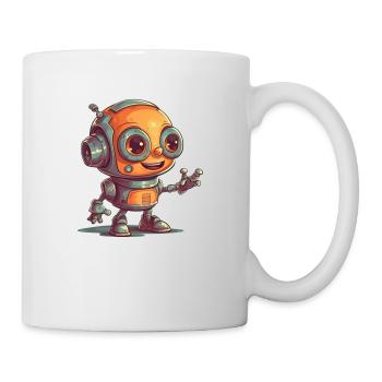 Cute waving robot technology friend - Mug - white - Right