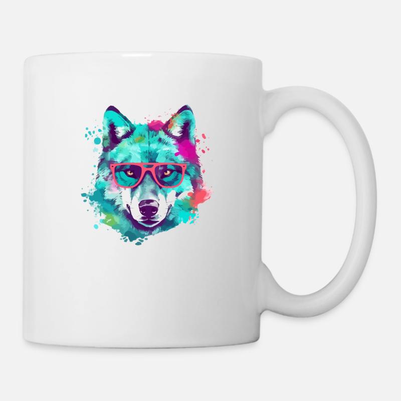 Der Wolf mit der rosaroten Brille - Tasse - Weiß