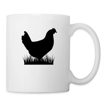 Chicken silhouette black - Mug - white - Right
