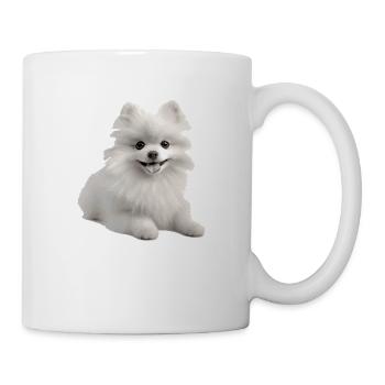 Weißer Pomeranian Geschenk - Tasse - Weiß - Rechts
