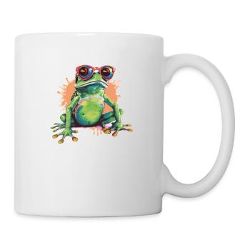 Reina, der Brillenfrosch - Tasse - Weiß - Rechts