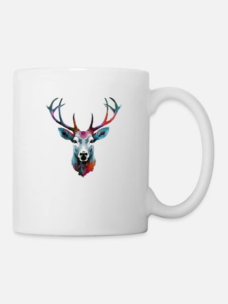 Reno der Hirsch - Tasse - Weiß