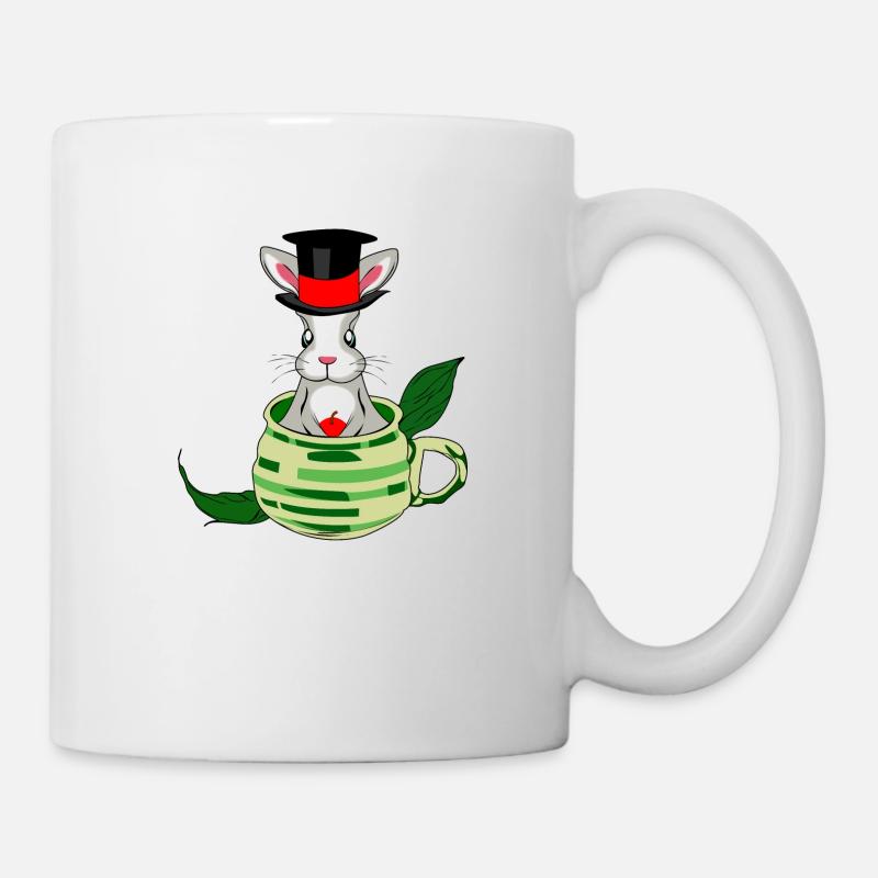Lapin chapeau tasse de thé - Mug blanc - blanc