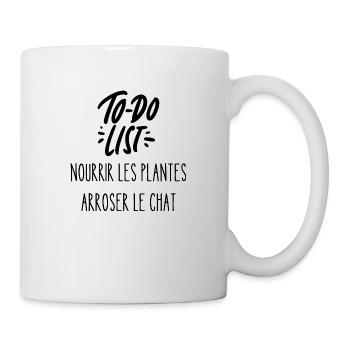 nourrir les plantes arroser le chat - Mug blanc - blanc - Droite