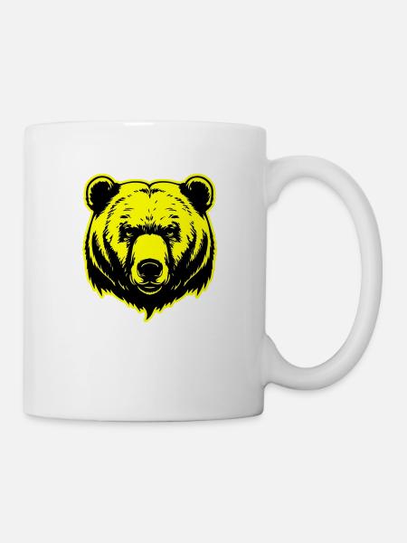 Bär Grizzly Kopf - Tasse - Weiß