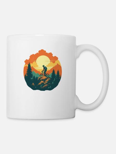 Downhill Mountainbike Vector - Tasse - Weiß