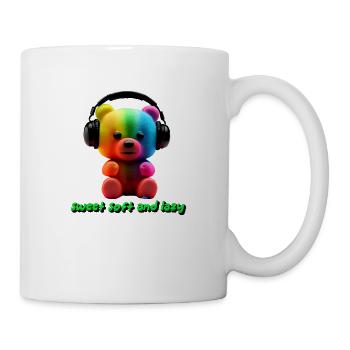 Ourson en gomme avec écouteurs - Mug blanc - blanc - Droite