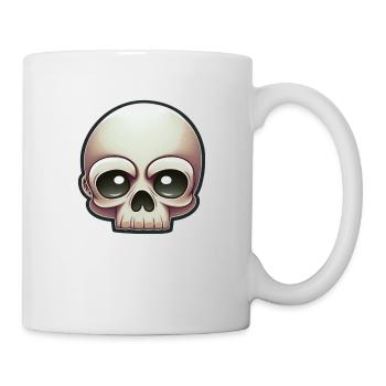 Schädel-Schabernack: Cartoon-Totenkopf - Tasse - Weiß - Rechts