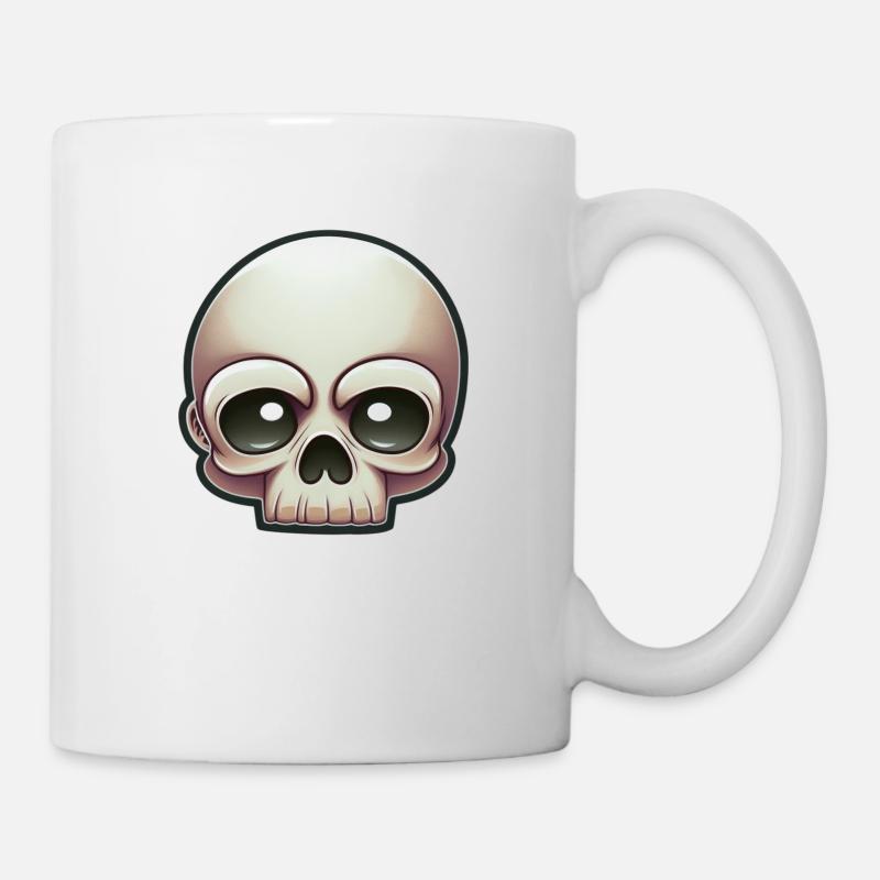 Skull Prankster: Cartoon Skull - Mug - white