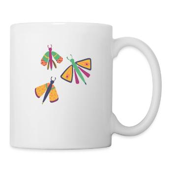 Glückliche Schmetterlinge - Tasse - Weiß - Rechts