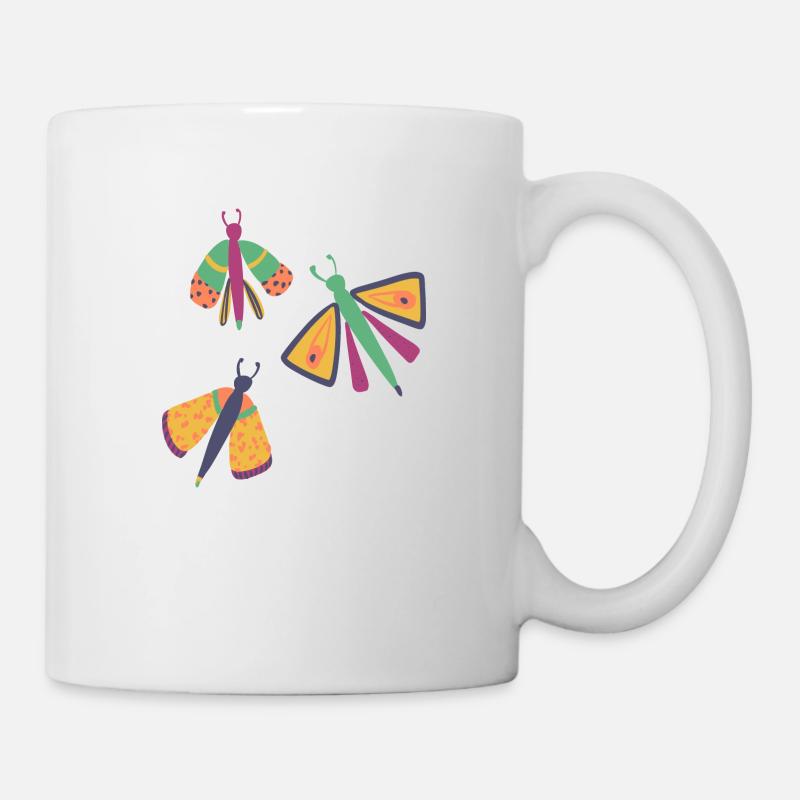 Glückliche Schmetterlinge - Tasse - Weiß