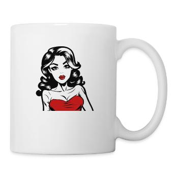 beautiful woman in red - Mug - white - Right
