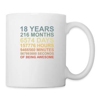 18 ans 216 mois 6574 jours - Mug blanc - blanc - Droite