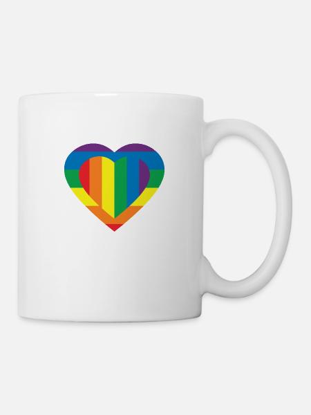 COULEUR DRAPEAU LGBT - Mug blanc - blanc