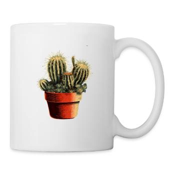 Small green cactus in a flower pot - Mug - white - Right