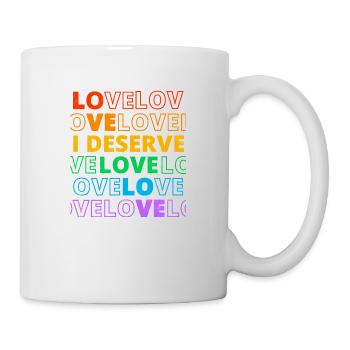 Gay Pride Parade LGBTQ+ Rainbow Flag Body Positive - Mug - white - Right
