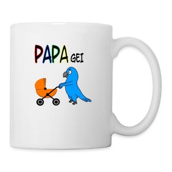 PAPAgei mit Kinderwagen - Tasse - Weiß - Rechts
