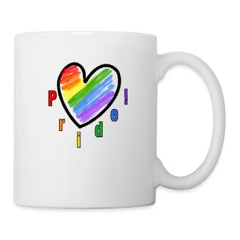 LGBTQ Heart Pride - Tasse - Weiß - Rechts