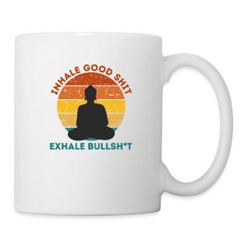 Inhale good sh*t | Buddhism | Meditation - Mug - white - Right